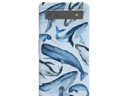 Powder Blue Whales Google Pixel 6a Case Cheap