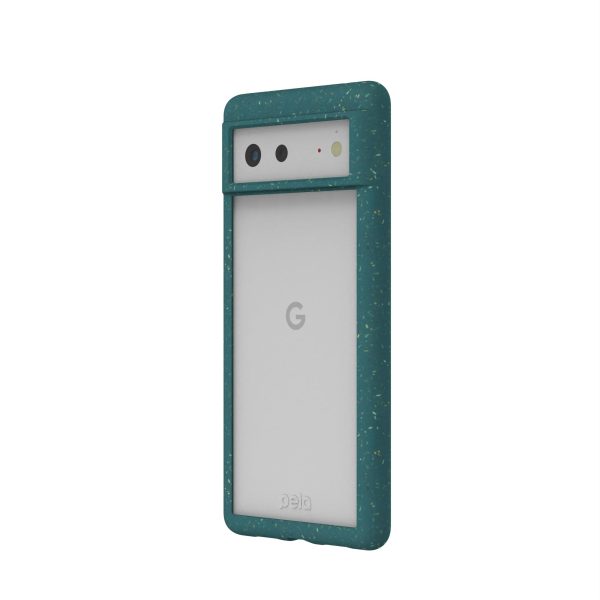 Clear Google Pixel 6 Case with Green Ridge For Sale