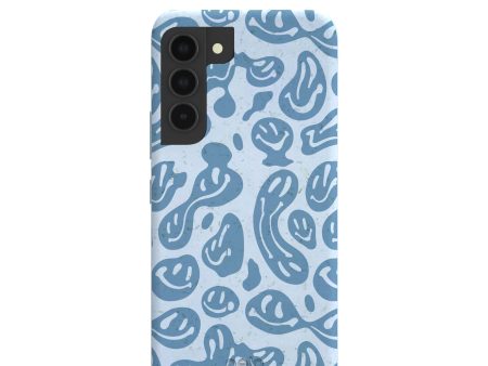 Powder Blue Melting Faces Samsung Galaxy S22 Case For Cheap