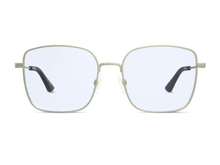 The Atrium Blue Light Glasses in Matte Gold with Black Tips Online