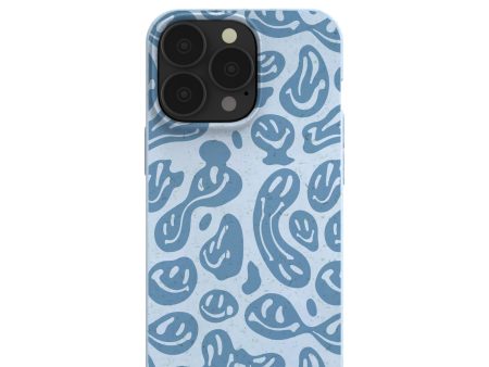 Powder Blue Melting Faces iPhone 13 Pro Case Fashion