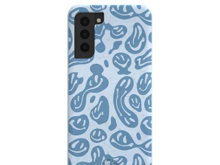 Powder Blue Melting Faces Samsung Galaxy S21 Case Online