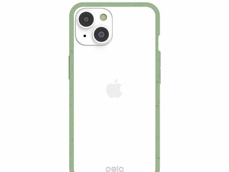 Clear iPhone 14 Case with Sage Green Ridge Online Sale