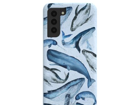 Powder Blue Whales Samsung Galaxy S21 Case Hot on Sale