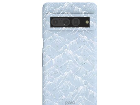 Powder Blue Snowy Mountains Google Pixel 7 Pro Case Cheap