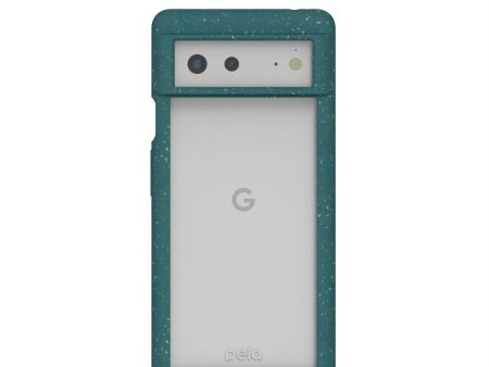 Clear Google Pixel 6 Case with Green Ridge For Sale