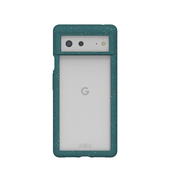 Clear Google Pixel 6 Case with Green Ridge For Sale