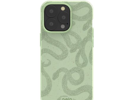 Sage Green Snaky iPhone 13 Pro Case Hot on Sale