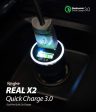 Ringke RealX2 Quick Charge Compatible with Most Smartphones, Compact Car Charger Dual 3.0 USB Port Output 3A LED Light [Black] Online Sale