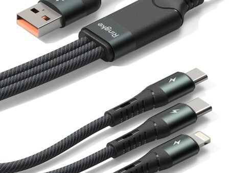 Ringke Micro USB 3-in-1 Fast Charging Multi Cable | Lightning, Type C and Micro USB Hot on Sale