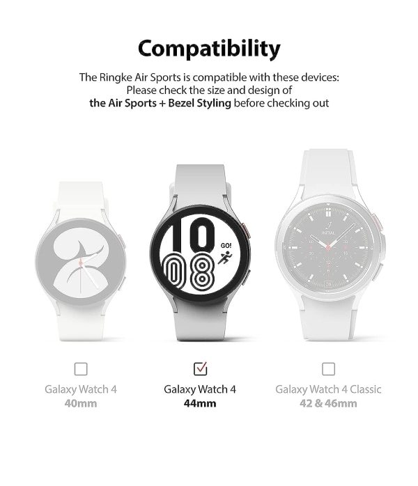 [Air Sports + Bezel Styling] Compatible with Samsung Galaxy Watch 4 44mm - Black   11 Cheap