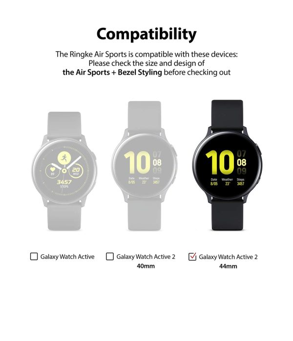 Air Sports + Bezel Styling Combo Case Designed for Galaxy Watch Active 2 44mm - Matte Clear   20 Fashion