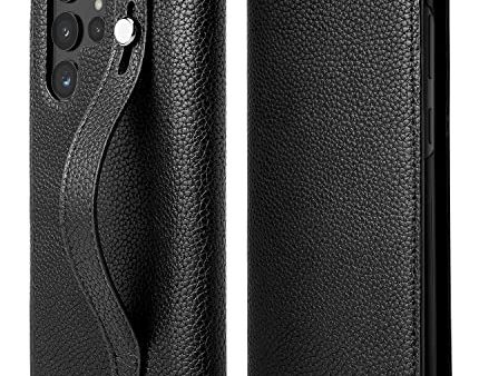 Samsung Galaxy S22 Ultra Folio Signature EZ STRAP* Black Case Online now