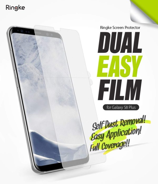 Ringke Dual Easy Full Coverage Screen Protector for Galaxy S8 Plus [2-Pack] Online