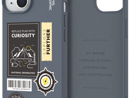 Nat Geo iPhone 15 Plus Back Cover Case | Palette Color - Climbing Gray Blue Sale