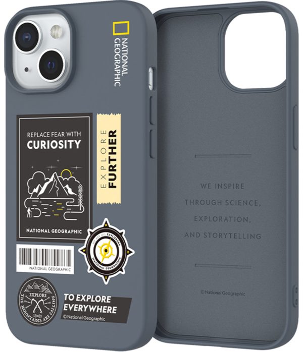 Nat Geo iPhone 15 Plus Back Cover Case | Palette Color - Climbing Gray Blue Sale