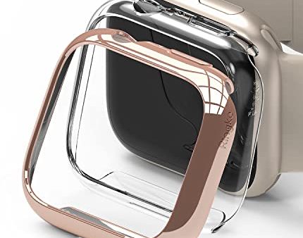 Apple Watch 7 45mm | Slim Case - Clear & Chrome Rose Gold (2 Pack) Fashion