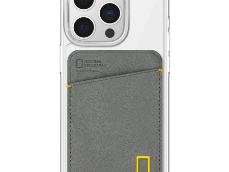 Nat Geo iPhone 14 Pro Back Cover Case |Card Pocket Case-Gray For Sale