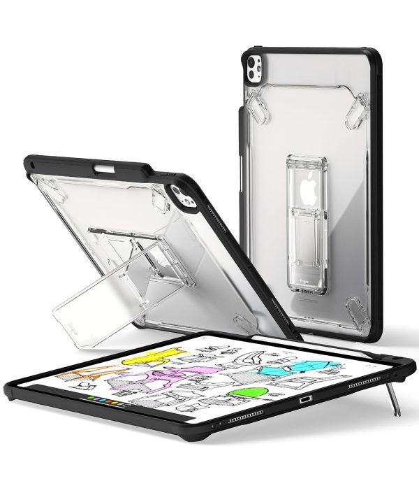 Apple iPad Pro 13 inch 2024 (M4) Back Cover Case with Fusion Sketch Stand - Black For Cheap