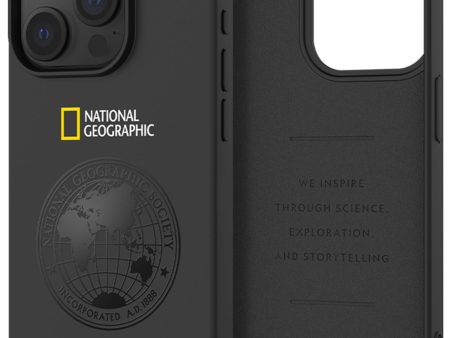 Nat Geo iPhone 15 Pro Back Cover Case | Soft - Global Seal (Black) For Sale