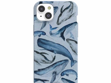 Powder Blue Whales iPhone 14 Plus Case Supply