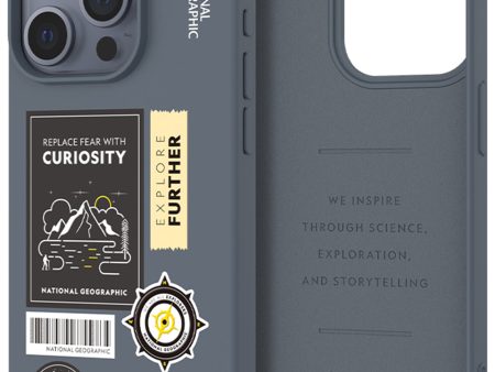 Nat Geo iPhone 15 Pro Back Cover Case | Palette Color - Climbing Gray Blue Online Sale