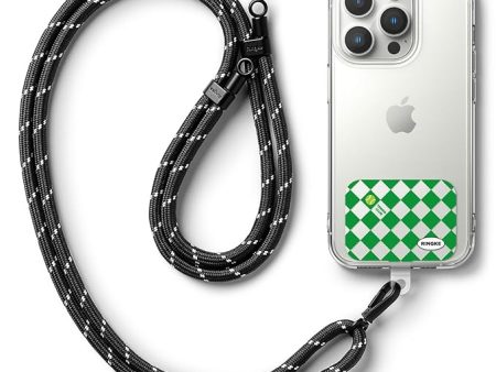 Holder Link Strap with Graphic Design TPU Tag | Tennis Club - Black & White Fashion