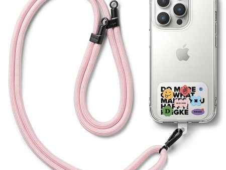 Holder Link Strap with Graphic Design TPU Tag | Lettering Patch - Pink Sale