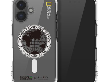 Nat Geo iPhone 16 Plus Back Cover Case | MagSafe Rugged  Global Seal - White Online now