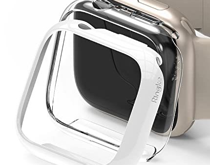 Apple Watch 7 45mm | Slim Case - Clear & White (2 Pack) on Sale