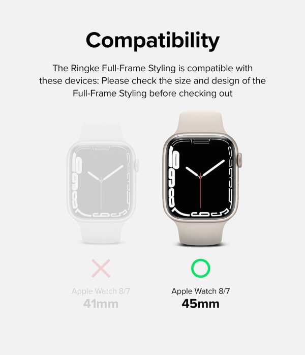 Frame Styling Compatible with Apple Watch 7 45mm - Silver (45-70) Online now