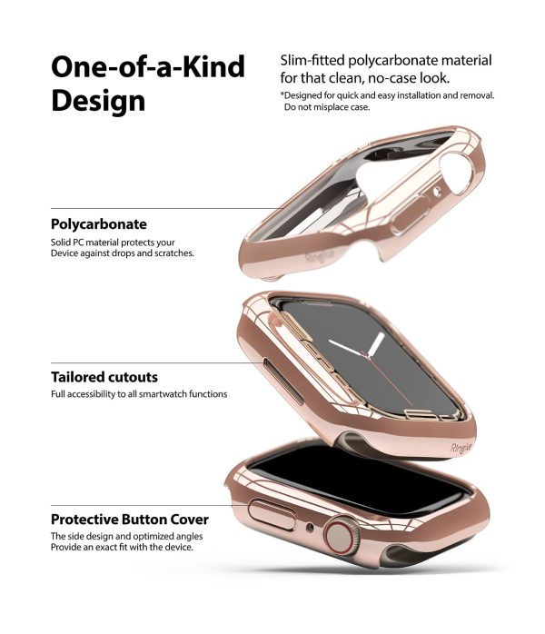 Apple Watch 7 45mm | Slim Case - Clear & Chrome Rose Gold (2 Pack) Fashion