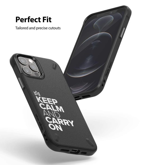 iPhone 12   12 Pro Back Cover Case | Onyx Design - Keep Calm and Carry On Sale