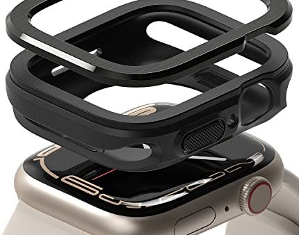 [Air Sports + Bezel Styling] for Apple Watch 7 (45mm)  SE 6 5 4 (44mm) - Black   31 (Black) Online Sale