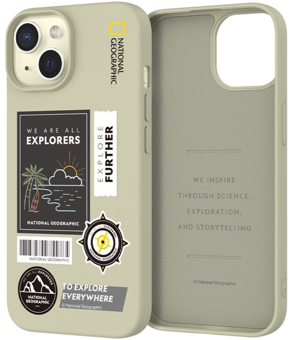 Nat Geo iPhone 15 Back Cover Case | Palette Color - Surfing Stone Beige For Cheap