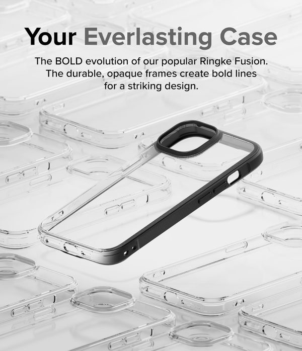 iPhone 15 Back Cover Case | Fusion Bumper Design - Black Hot on Sale