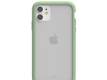 Clear iPhone 11 Case with Sage Green Ridge Fashion