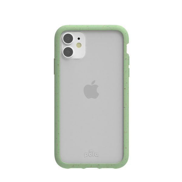 Clear iPhone 11 Case with Sage Green Ridge Fashion