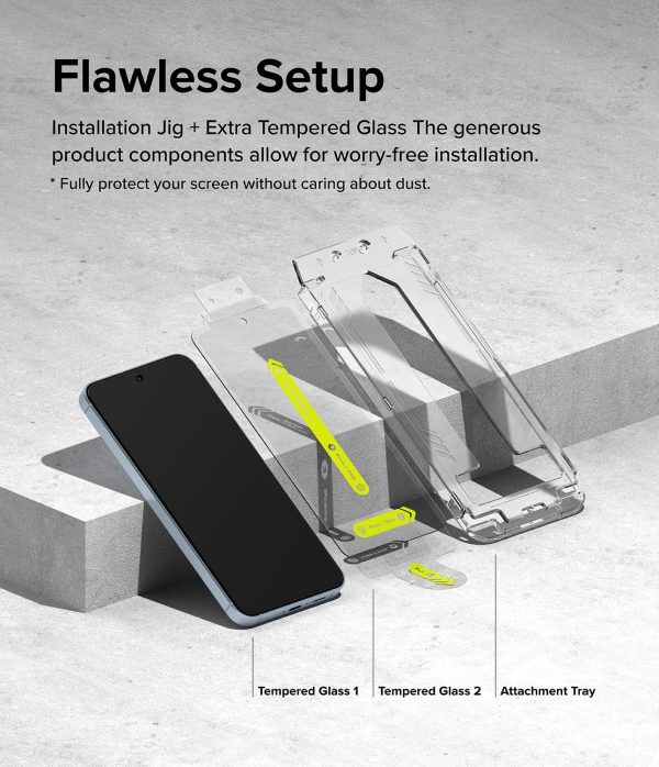 Galaxy A35 Tempered Glass Screen Protector Guard | Easy Slide Transparent - 2 Pack (with Installation Tool) Online