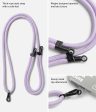 Adjustable Crossbody Polyester Rope Lanyard (Holder Link Strap with Clear TPU Tag) - Purple Fashion