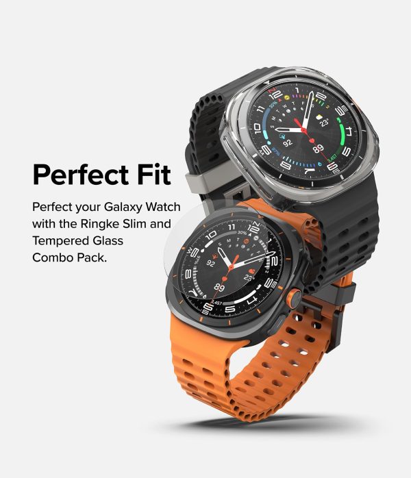 Samsung Galaxy Watch Ultra 47mm Slim Case With  Screen Protector Tempered Glass - Clear For Discount