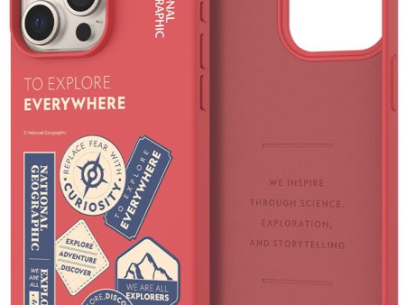 Nat Geo iPhone 15 Pro max Back Cover Case | Palette Color - Explorer Rose Red Online now