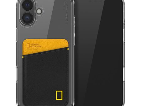 Nat Geo iPhone 16 Plus Back Cover Case | Card Pocket V2 - Yellow & Black Discount