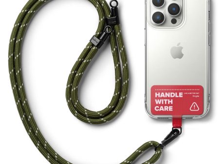 Ringke Holder Link Strap with Red Tarpaulin Tag - Khaki & White Hot on Sale