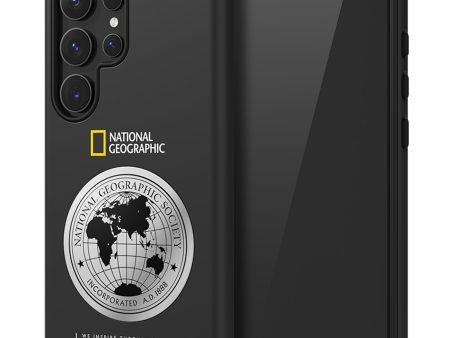 Nat Geo Galaxy S24 Ultra Back Cover Case |Metal Deco Hard Shell Case-Black Supply