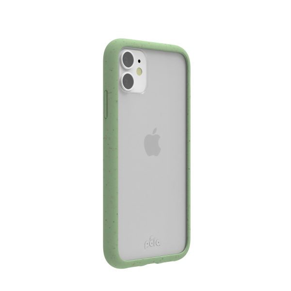 Clear iPhone 11 Case with Sage Green Ridge Fashion