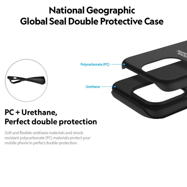 Nat Geo iPhone 15 Plus Back Cover Case | Global Seal Double Protective - Black Hot on Sale