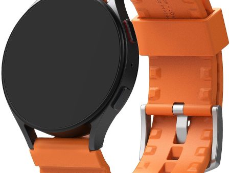 Samsung Galaxy Watch 6   6C 5 Pro  5   4   4C  Watch Lug 20mm Rubber One Bold | Watch Band - Orange For Sale