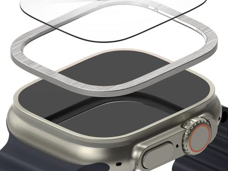 Apple Watch Ultra 49mm Bezel Styling & Glass Combo - silver Online now