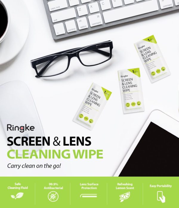 Ringke Screen and Lens Cleaning Wipes, 200 (50 x 4 Pack) For Sale